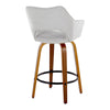 Mustang - 30" Fixed-Height Barstool With Swivel - Walnut Wood (Set of 2)