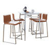 Marcel - Mara Upholstered Counter Height Dining Set - Chrome Metal With White Wood Tabletop