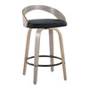 Grotto - 26" Fixed-height Counter Stool (Set of 2) - Light Gray And Black