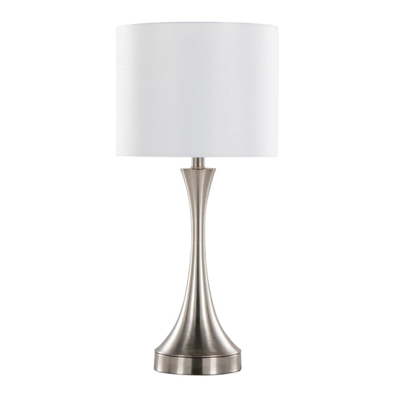 Lenuxe - 25" Metal Table Lamp With USB (Set of 2) - White