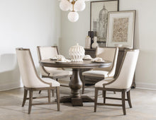  Aberdeen - Complete Round Pedestal Table - Saddle Brown