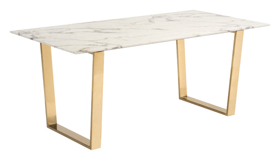 Atlas - Dining Table - White / Gold