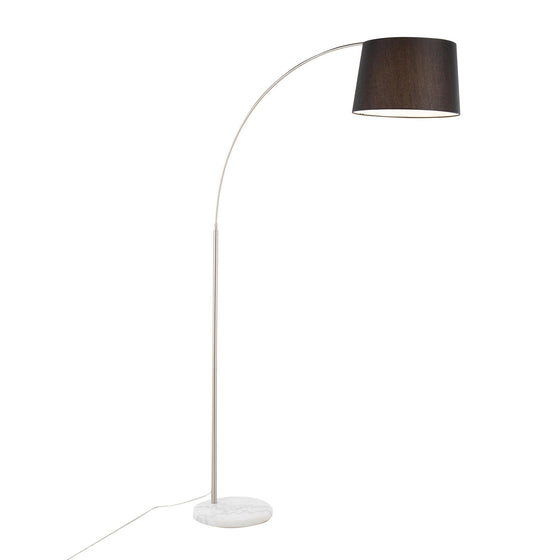 March - Floor Lamp - White Marble And Nickel