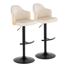  Ahoy - Adjustable Barstool With With Rounded T Footrest (Set of 2)