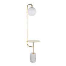  Symbol - Floor Lamp - Gold Metal Side Table And White Marble Base