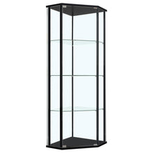  Zenobia - 4-Shelf Curio Cabinet Display Case - Black