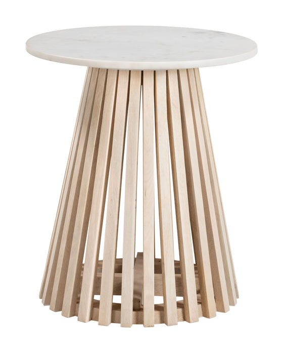 Mazara - Side Table - White / Natural