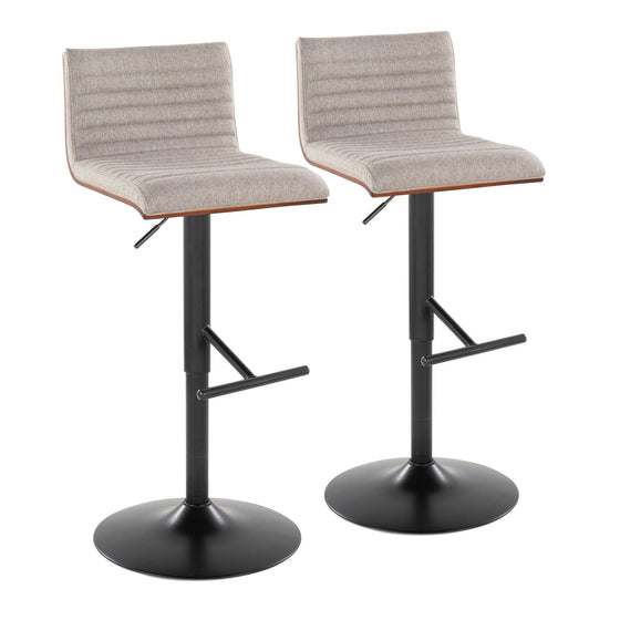 Mason - Adjustable Barstool With Swivel - Black Metal (Set of 2)