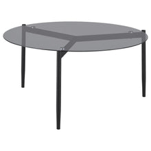  Rosalie - Round Smoked Glass Top Coffee Table - Sandy Black