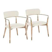  Savannah - Chair - White Washed Wood And Cream Noise Fabric With Copper Accent (Set of 2)