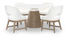 Melrose - Complete Round Dining Table - Cloud White And Desert Oak