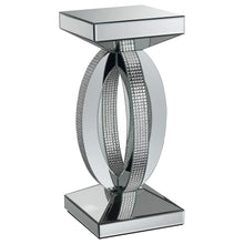  Amalia - Square Mirrored Acrylic Crystal Side End Table - Silver