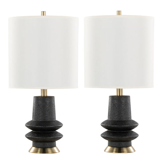 Lloyd - 26" Polyresin Table Lamp - Sanded Matte Black (Set of 2)