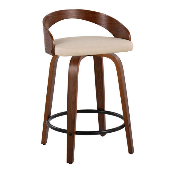 Grotto - 24" Fixed-Height Counter Stool (Set of 2) - Walnut Base