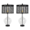 Jenna - 26" Glass Table Lamp (Set of 2) - Black