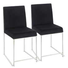  Fuji - High Back Dining Chair - Velvet Seat And Stainless Steel (Set of 2)