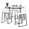 Marcel - Mara Upholstered Counter Height Dining Set - Black Metal With White Wood Tabletop