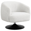 Dave - Upholstered Barrel Back Swivel Club Chair - Beige