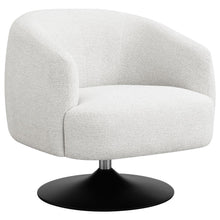  Dave - Upholstered Barrel Back Swivel Club Chair - Beige