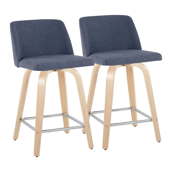 Toriano - 24" Fixed-Height Counter Stool (Set of 2) - Natuiral Square Base