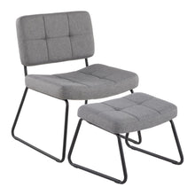  Stout - Lounge Chair And Ottoman Set - Black Steel And Gray Fabric