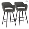 Margarite - 26" Fixed-Height Counter Stool With Swivel - Matte Black Metal (Set of 2)