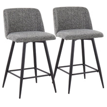  Toriano - 26" Fixed-Height Counter Stool (Set of 2) - Black Square Base