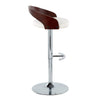 Grotto - Adjustable Barstool (Set of 2) - Chrome Base, Walnut Backrest