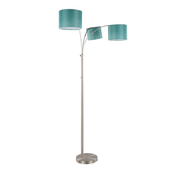 Stork - Floor Lamp - Walnut Table Accent And White Shade