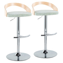  Grotto - Adjustable Barstool (Set of 2) - Silver Base And Natural Backrest