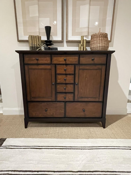 Fenmore - Door Drawer Chest - Mocha And Distressed Cherry