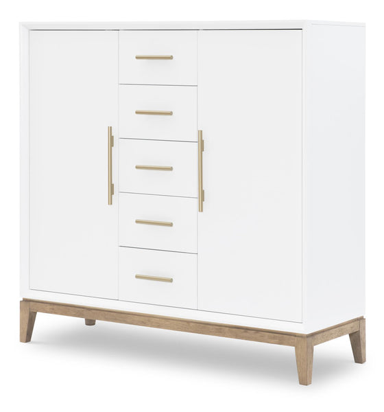 Melrose - Door Chest - Cloud White And Desert Oak