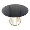 Canary - Dining Table - Gold Metal And Black Wood Top