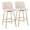 Toriano - 26" Fixed-Height Counter Stool (Set of 2) - Gold Base