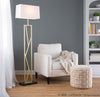 Daniella - Salon 70" Floor Lamp - Black Metal With Natural Ratan Shade