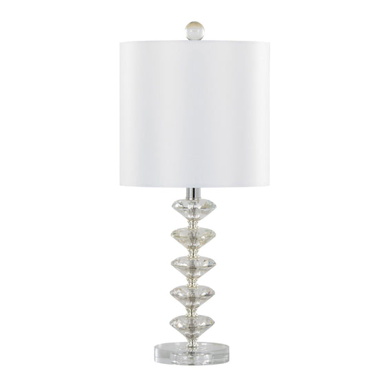 Diamond - Stacked 23" Crystal Table Lamp (Set of 2) - White