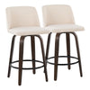 Toriano - 26" Fixed-height Counter Stool (Set of 2) - Cream Noise And Black