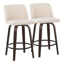  Toriano - 26" Fixed-height Counter Stool (Set of 2) - Cream Noise And Black