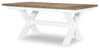 Hidden Canyon - Complete Trestle Dining Table - Dark Oak / Natural White