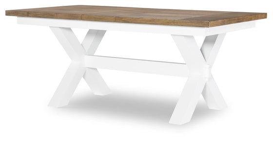 Hidden Canyon - Complete Trestle Dining Table - Dark Oak / Natural White