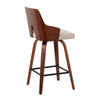 Ariana - 26" Counter Stool - Walnut And Beige Fabric (Set of 2)