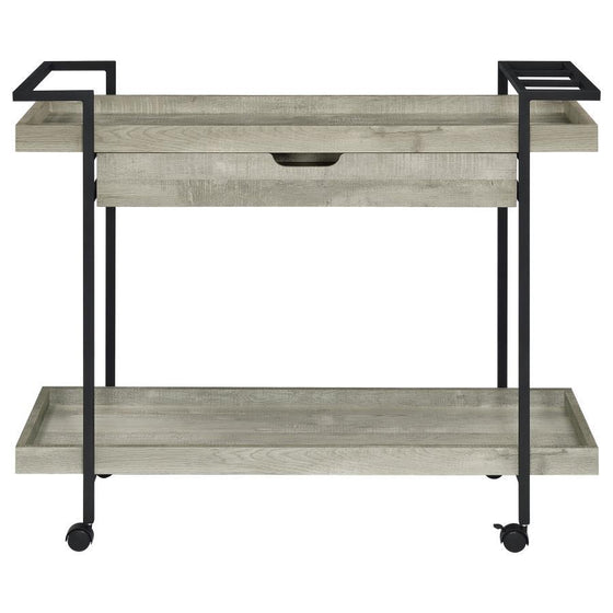 Ventura - 1-Drawer Engineered Wood Bar Cart - Gray Driftwood