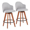 Ahoy - Fixed - Height Counter Stool - Walnut Bamboo Legs And Round Metal Footrest (Set of 2)