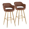 Margarite - 30" Fixed-Height Barstool - Gold Metal (Set of 2)