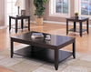 Brooks - 3 Piece Rectangular Coffee Table Set - Cappuccino