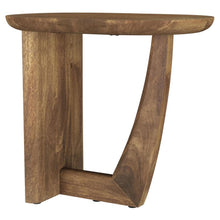  Fletcher - Round Solid Mango Wood Accent Side Table - Brown