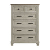 Farmington - 5 Drawer Chest - Medium Brown / Washed Stone