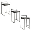 Fuji - Stackable Counter Stool With Cushion - Black Metal