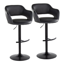  Margarite - Adjustable Barstool With Swivel - Black Metal (Set of 2)