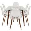 Clara - Dining Set - Walnut And Clear (Set of 7)